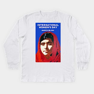 MALALA INTERNATIONAL WOMEN'S DAY Kids Long Sleeve T-Shirt